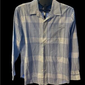Galaxy By Harvic Men's Navy Plaid Button Down Shirt